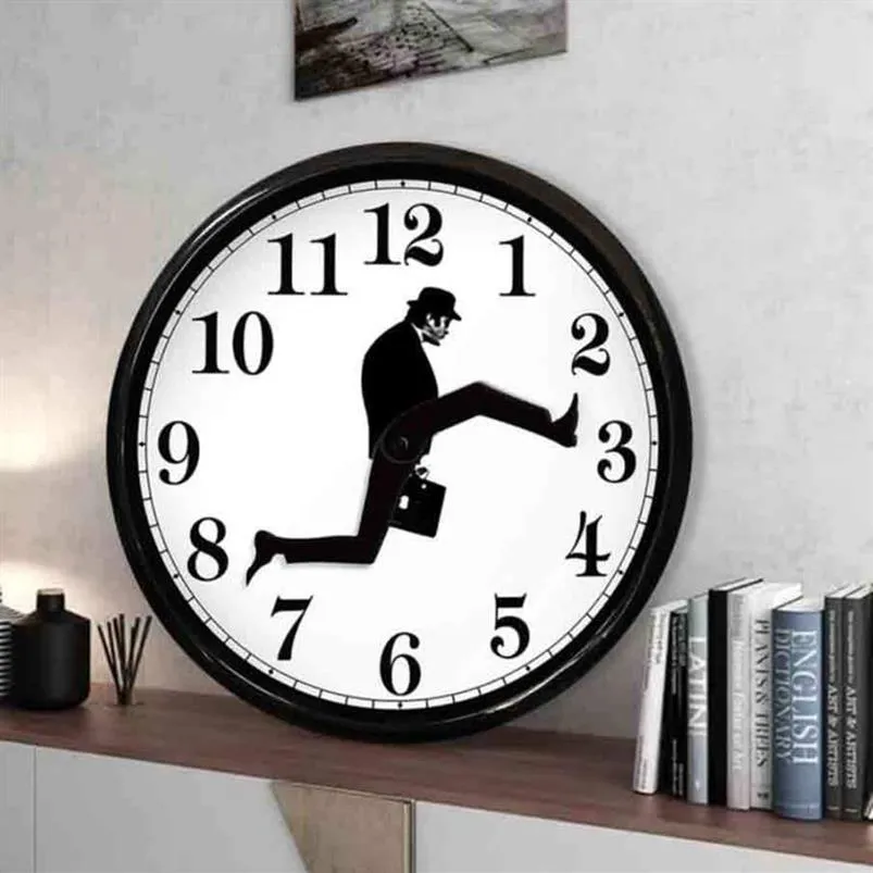 Orologi da parete Monty Python ispirato Silly Walk Clock Creativo silenzioso arte muta per la decorazione del soggiorno di casa 340h