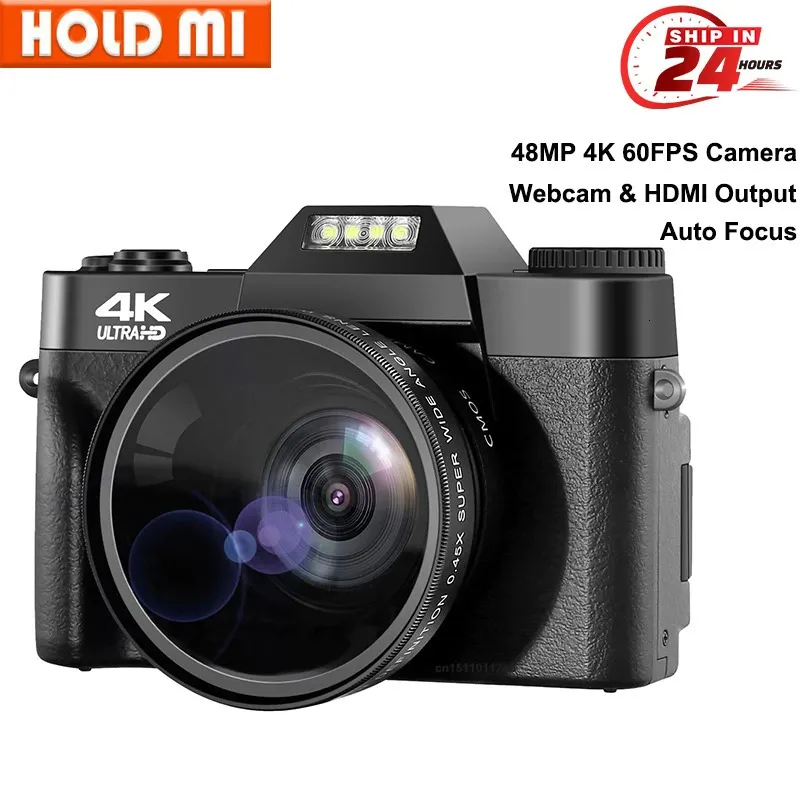 Appareils photo numériques Appareil photo numérique 48MP 4K caméra Vlogging caméra pour YouTube 60FPS mise au point automatique 16X Zoom caméra vidéo caméscope caméra d'enregistrement 231204