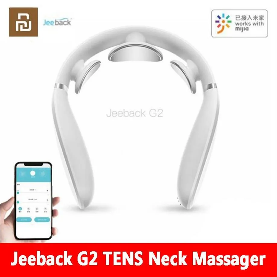 Xiaomi Youpin Jeeback Cervical Massager G2 Tens Pulse Back Neck Massager 적외선 난방 건강 관리 Mijia App 2022580에 대한 작업 작업.