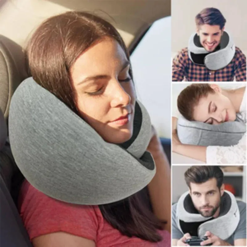 RKADIR Travel Neck Pillow Airplane, Memory Foam Travel Pillows For Comfort On Sleeper Hold Compact And Ergonomic Design For Traveling Car Rides Home Road Trip Essentials For Adults And Kids (Grey