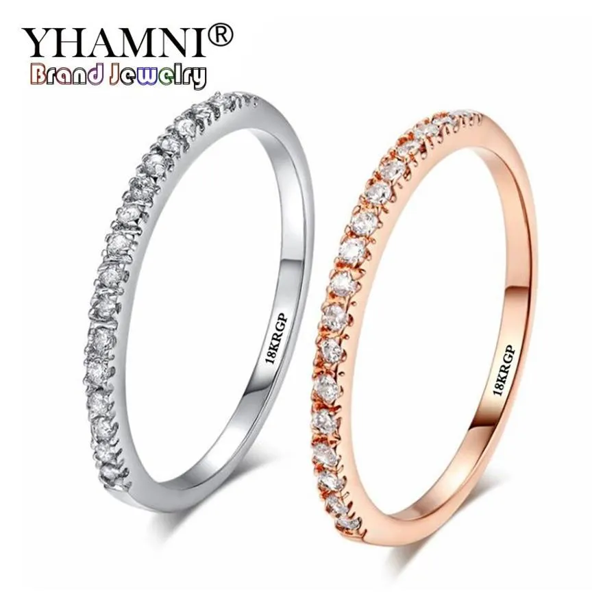 YHAMNI оригинальный 18KGP штамп позолоченный комплект колец австрийские кристаллы ювелирное кольцо совершенно новое модное ювелирное изделие подарок ZR133253E