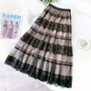 tiered pleated tulle skirt