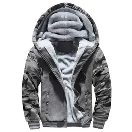 Mens Jackets Thicken Jacket Fleece Lining Winter Warm Hooded Coats Windproof Full Zip Down Casual Outwear Sportswear 231120