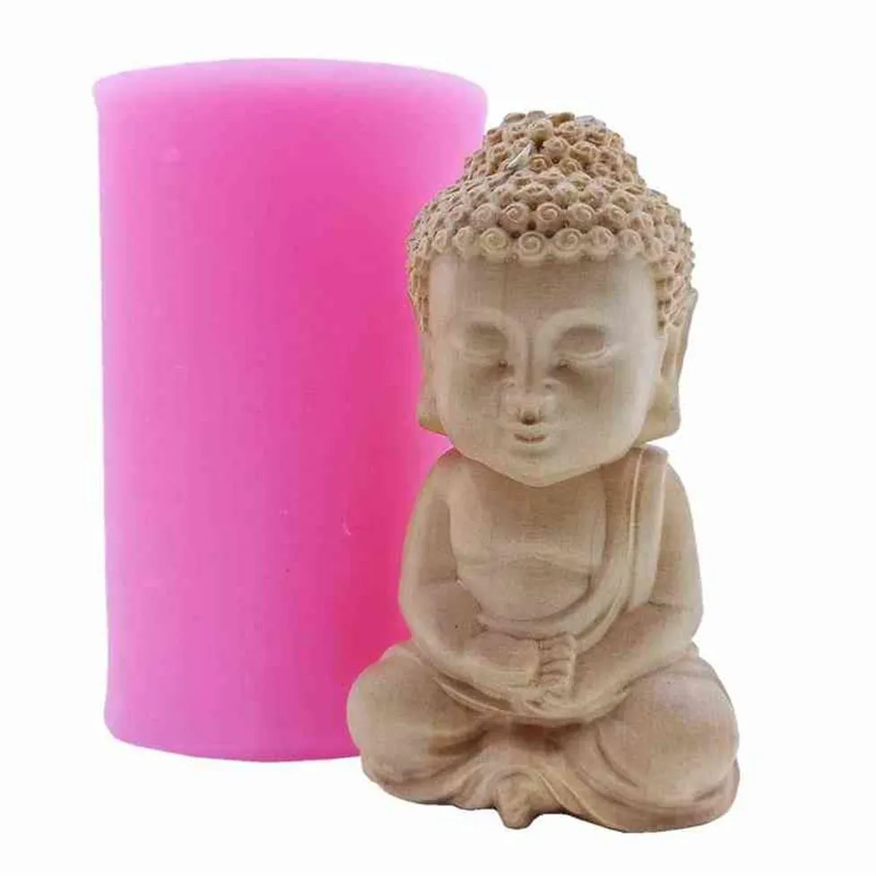 Tathagata Buddha Candle Molds手作りのワックスシリコン型装飾されたアロマセラピー石膏樹脂工of