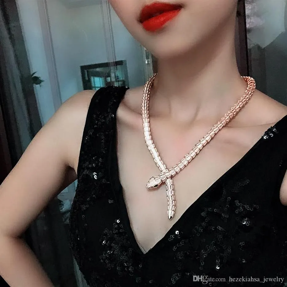 Choker kvinnor halsband toppkvalitet smycken för kvinnors ormhängen tjocka halsband halsband fina anpassade lyxiga smycken aaa z347e