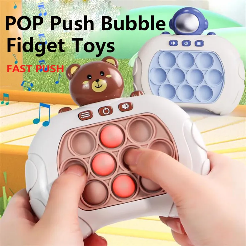 New Creative Game Machine Fast Push Puzzle Game Quick Push Game Pop Bubble Fidget Sensory Toy Gifts Game Console For Kids