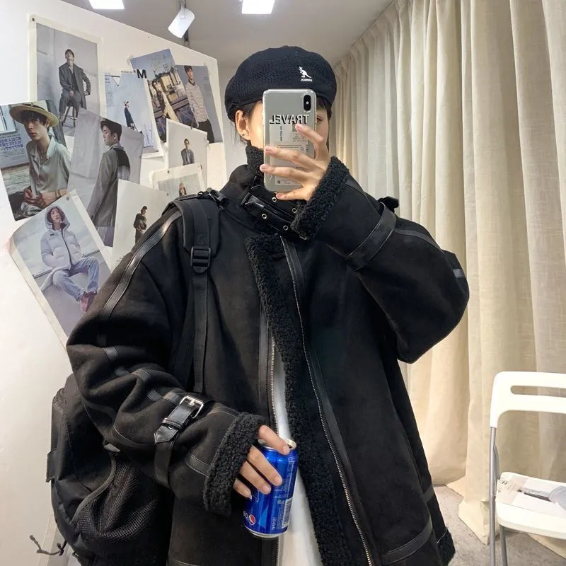 Gothic Punk Oversized Winter fleece jacket for Women - BF Gothic Punk Oversized Winter fleece jacket for Women - BF