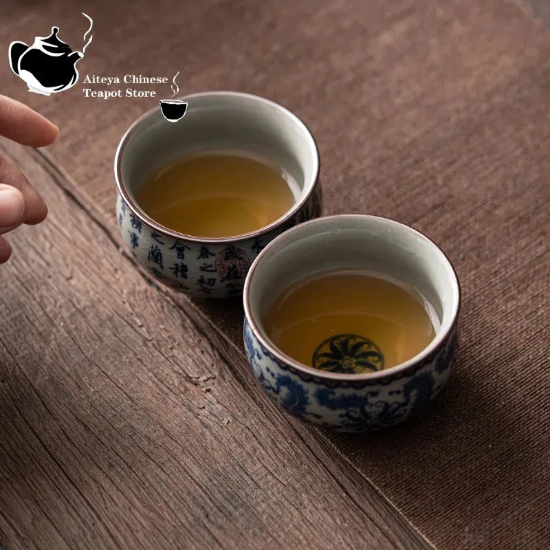 Tasse à Thé Chinoise En Céramique Bleu Et Blanc - 500 Ml, Avec Couvercle, Pour Thé En Vrac Ou Bureau