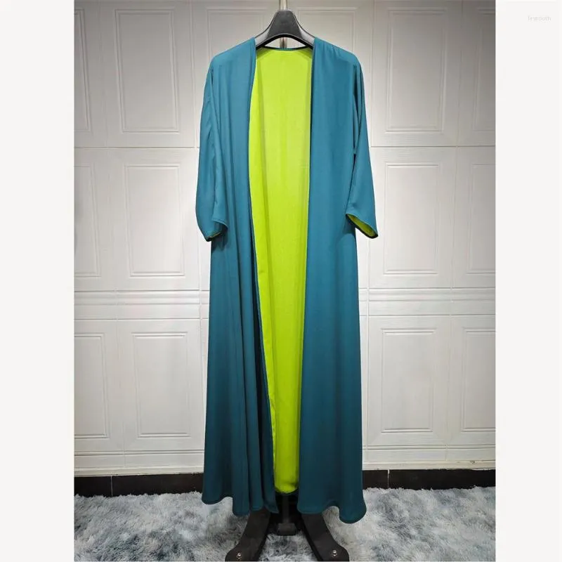 Abbigliamento etnico Aperto Abaya Kimono Cardigan Musulmano Per donna Abito lungo a maniche lunghe Turchia Caftano Abito arabo Islam Party Eid Ramadan Dubai