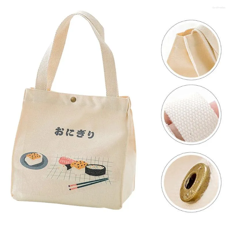 Dinnerware Canvas Insulation Bag Handy Bags Bento Lunch Storage Pouch Japanese-style Container Tote Student