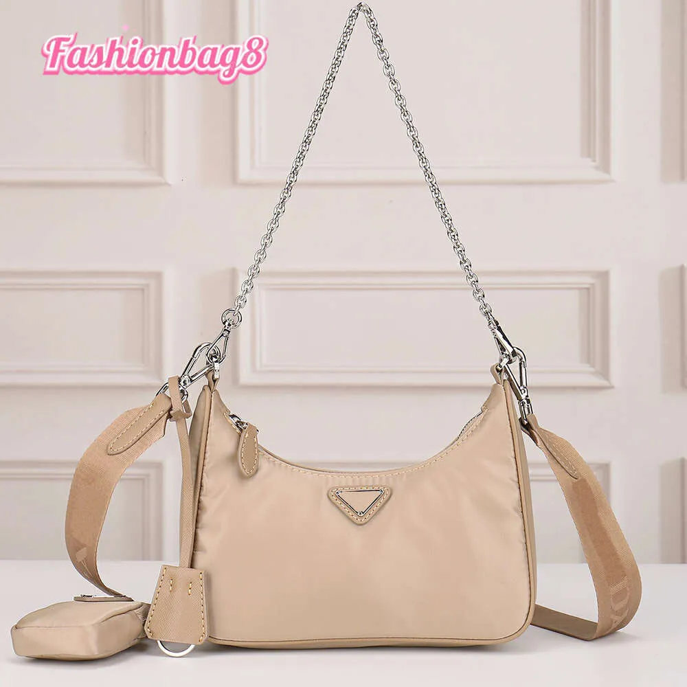 Re-Edition 2005 Designer Bag Atacado Tote Bag Nylon Lona Hobo Bolsas De Luxo Bolsas De Ombro Pacote De Peito Lady Chains Top Quality Bolsa Messenger Carteira 3 Pieces03