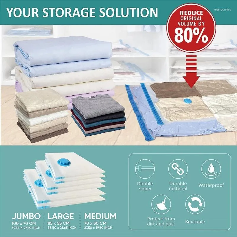 Flat Vacuum Storage Bags Jumbo Extra Large Compressed Space Saver Bags with  Hand-Pump for Travel for Pillows Comforter - China Large Plastic Storage Bag  and Flat Vacuum Bag price