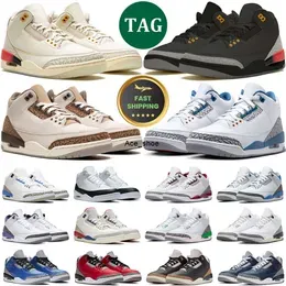 men women 3s Basketball Shoes Pine Green Laser Orange Medellin Sunset UNC jumpman 3 Black Cement Rust Pink Free Throw Line Fire Red Mens Trainer Sports Sneakers