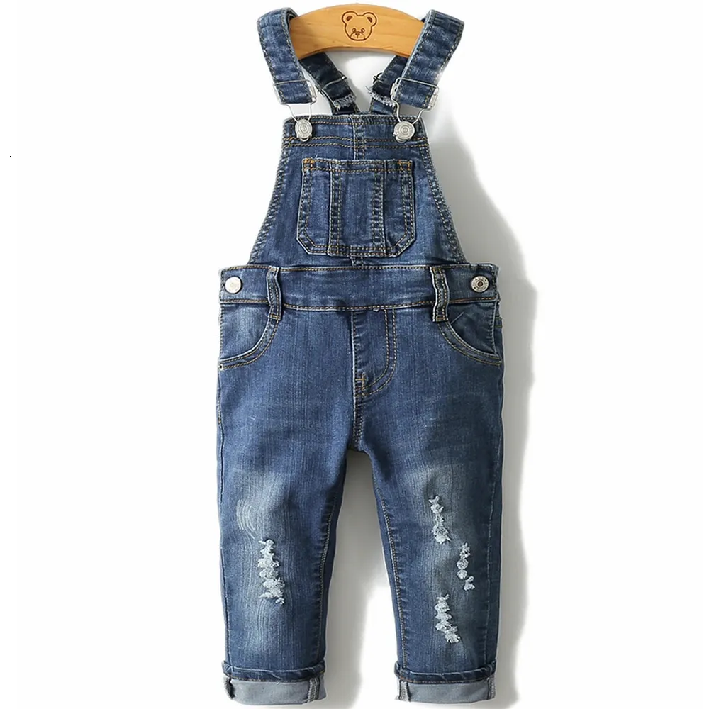 Jumpsuits 0-8T Spring Kids Overalls Slim Trousers Boys Girls Suspender Bib Denim Pants Kids Jeans Jumpsuit Clothes Children Clothing 2051 231204