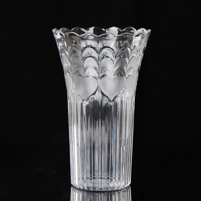 Europejskie duże przezroczyste twórcze imitacja szklana plastikowa wazon bogaty bambusowy sadza wodny anty-paliwa kryształowe ozdoby Flower208v