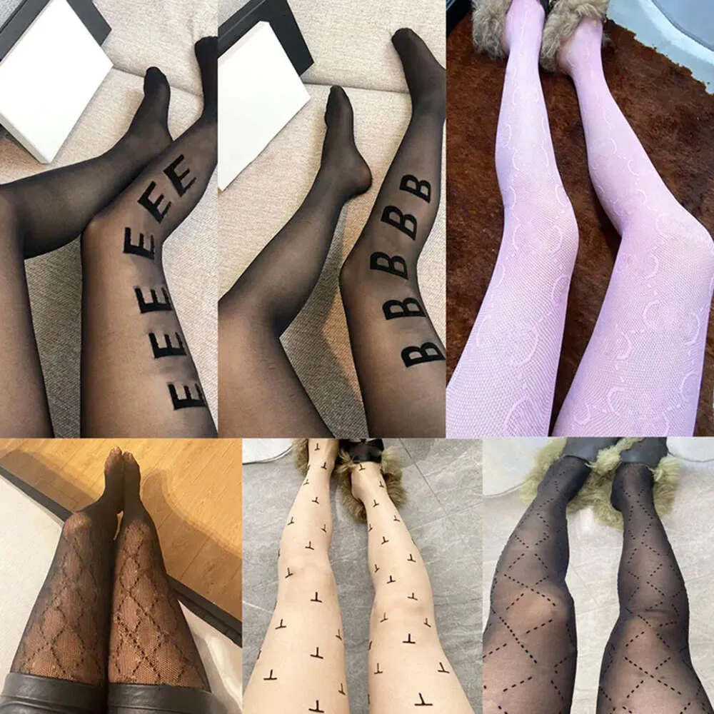 Designer Tights Stockings Womens Leggings Fashion Socks Full Letters  Stretch Net Stocking Ladies Sexy Underwear Black Pantyhose For Wedding Party