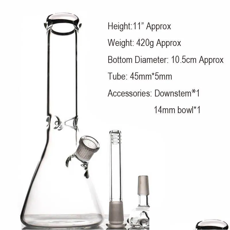 Akcesoria Hookah Glass Bong 10.7 Beaker Podstawa Rurka wodna grub Grube Materiał do palenia Bongs Drop dostawa dom Househol Dhmbh