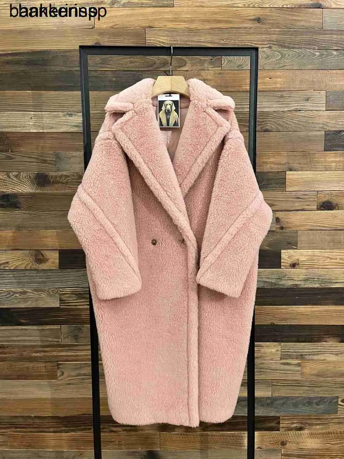 Alpaca Coat Maxmaras Wool Coat Same Material 2023 New Style Bear Women's Fur Particle Fleece