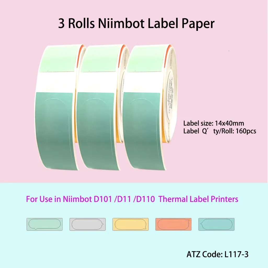 The Lable Paper Original Niimbot D110 Bubble A B C Carta per etichette termiche Impermeabile 14X40 Adesivo per stampante Niimbot D11 D110 D101 Etiqueta Papel 231205