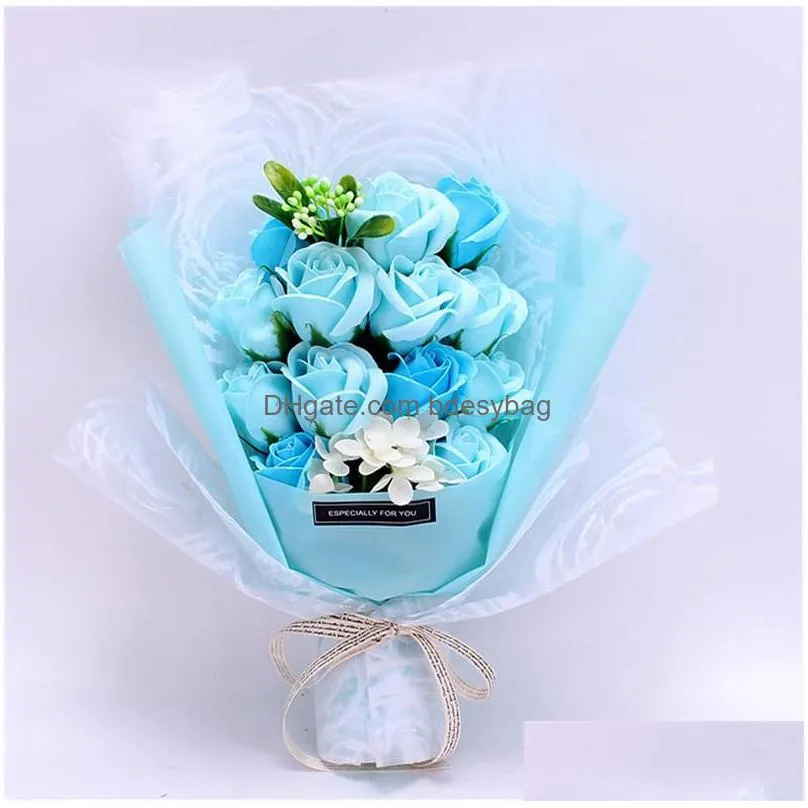 Decorative Flowers & Wreaths Soap Rose Flowers Bundle Creative Gift Box Mothers Day Valentine Birthday Flower Drop Delivery Home Garde Dhcpn