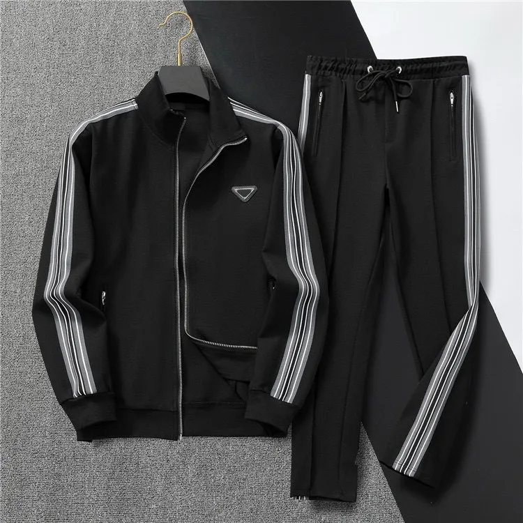 Men's plus size Outerwear & Coats Sizehoodies hoodies suit hooded casual fashion color stripe printing Asian size wild breathable long sleeve a set 231w