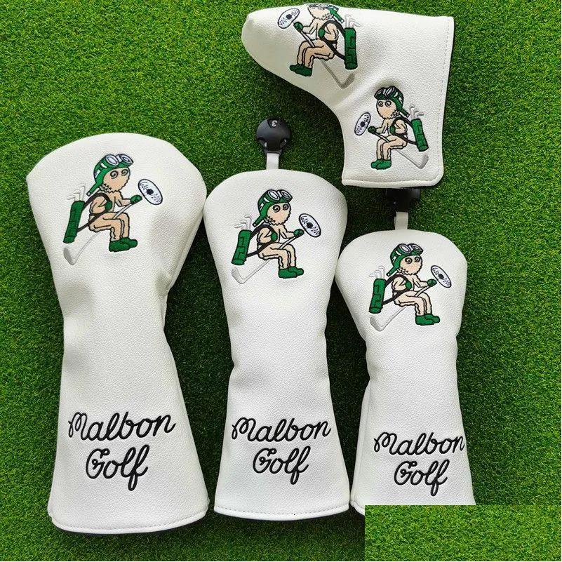 Клубные руководители Magic Flying Snowman Golf Woods Headers Ers для водителя Fairway Pultter 135H Клубы устанавливают PU Leather Uni 230505 Drop Delive Sp Dhp4x