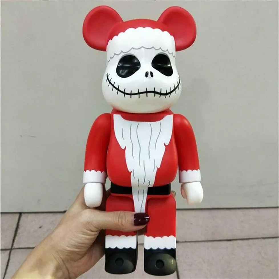 Spel 400% 28 cm Bearbrick Santa Claus och Pumpkin Prince Jack Bear Figures Toy for Collectors Bearbrick Art Work Model Dec257T