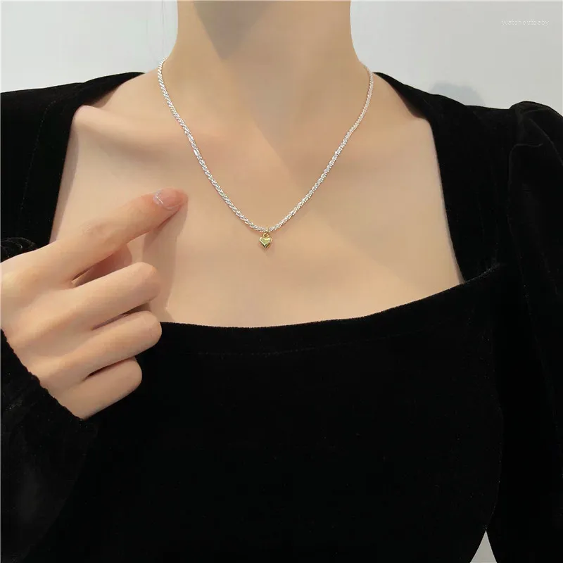 Anhänger Halsketten 2023 Mode Korea Einfache Funkelnde Liebe Halskette Weibliche Schlüsselbein Kette Party Schmuck Exquisite Geburtstagsgeschenke