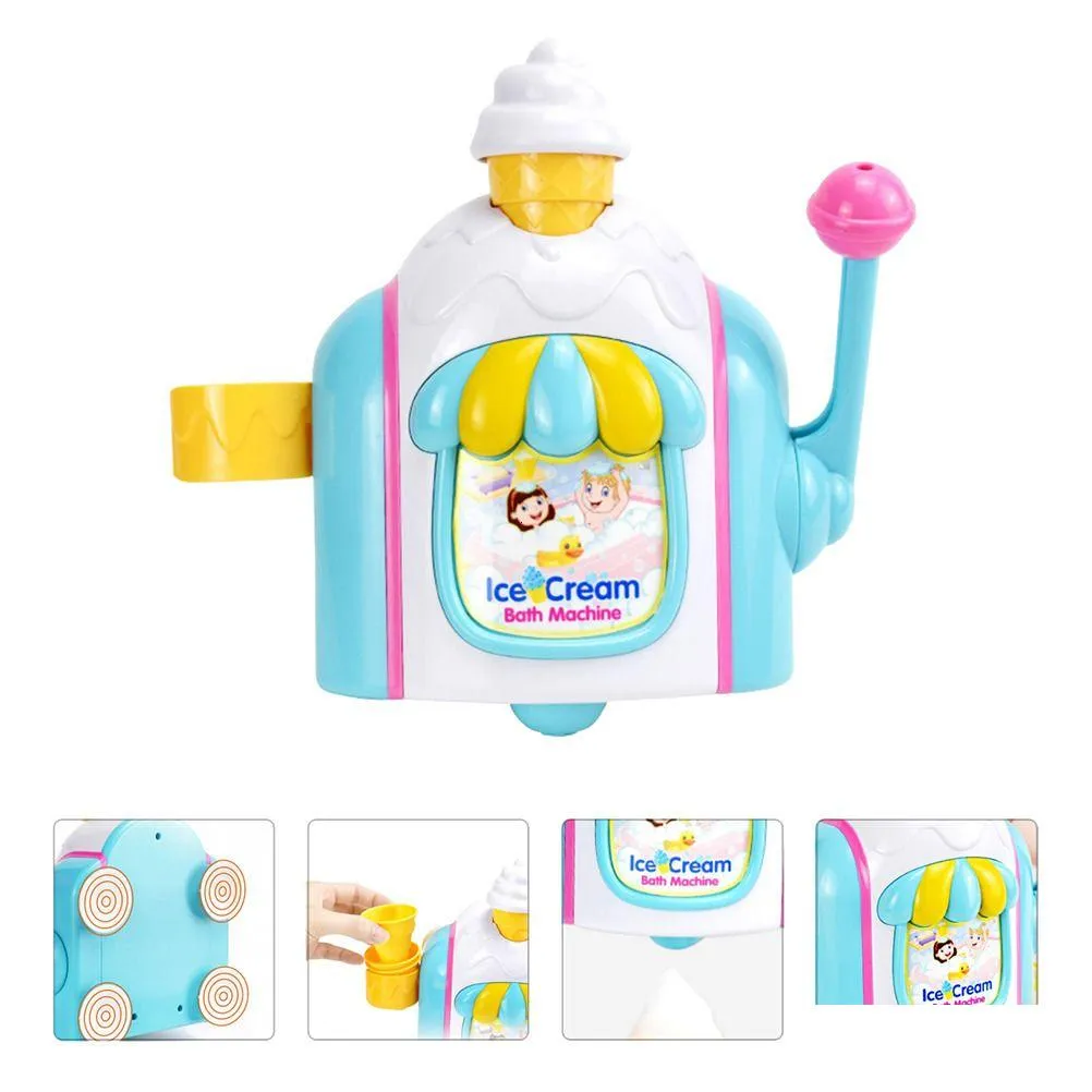 Bath Toys Ice Cream Bubble Hine Blower Toy Kids Car Babies Child Plaything Maker Girls 230923 Drop Delivery Baby Maternity Shower DHKX7