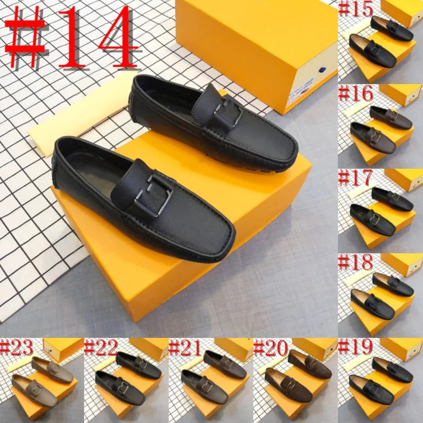 34model 2024 Mode Cuir Souple Hommes Mocassins Designer Chaussures Habillées À La Main Hommes Mocassins Pour Hommes Chaussures Plates En Cuir Chaussures De Conduite Taille 38-46