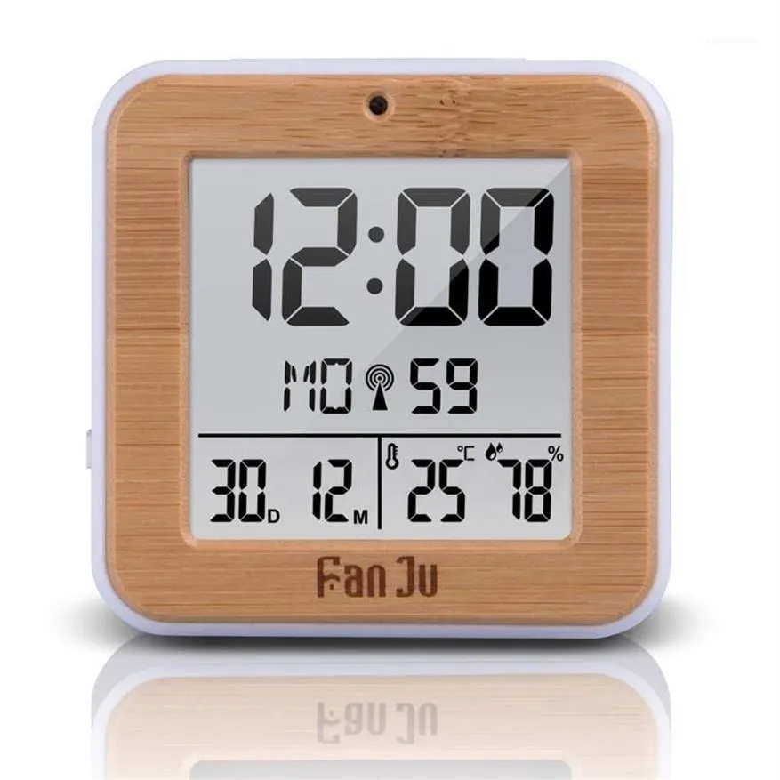 Andra klocktillbehör Fanju FJ3533 LCD Digital väckarklocka med inomhustemperatur Dual Battery Operated Snooze Date1307E