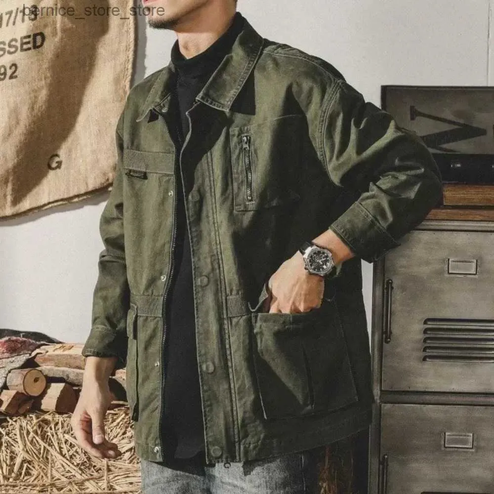 Mannen Casual Shirts Militaire Shirts Mannen Herfst Streetwear Volledige Lengte Shirts Mannen Kleding 2023 Gloednieuwe Kraag Shirt Q231205