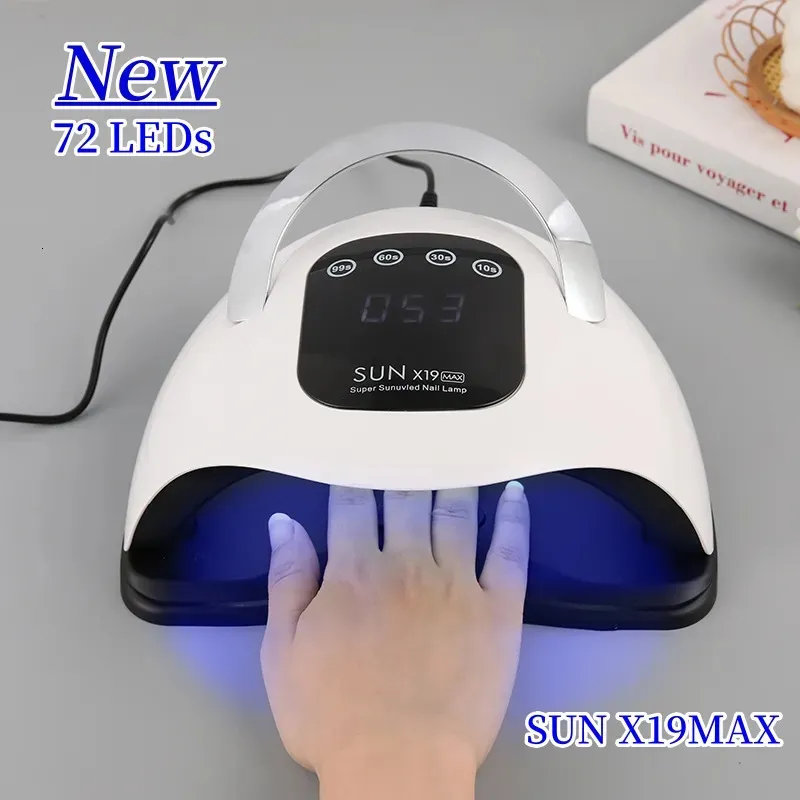 Nageltrockner 320W SUN X19MAX Touchscreen UV-LED-Trocknungslampe 72 LEDs Schnell aushärtender All-Gel-Profi-Trockner mit LCD 231204