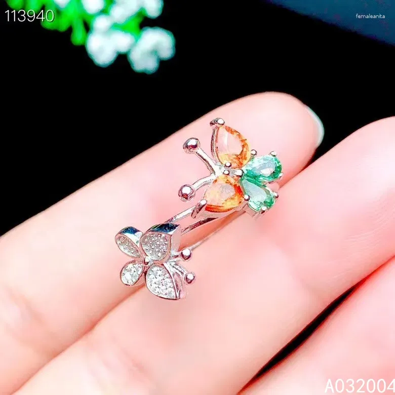 Cluster Rings KJJEAXCMY Fine Jewelry 925 Sterling Silver Inlaid Natural Colored Sapphire Female RingWoman Girl Miss Support Detection