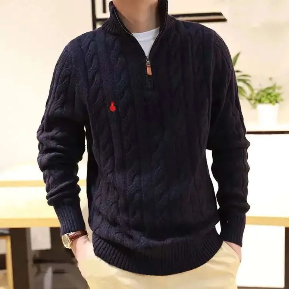 Mens Sweater Designer Polo Half Zipper Hoodie Long Sleeve Knitted Horse Twist High Collar Men Woman Hip Hop Fashion Top ffjacket jacketstop