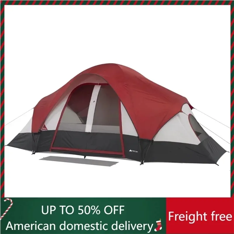 Tents and Shelters Trail 8 Person Modified Dome Tent Camping Supplies With Rear Window Freight Free Nature Hike Hiking Sports 231204