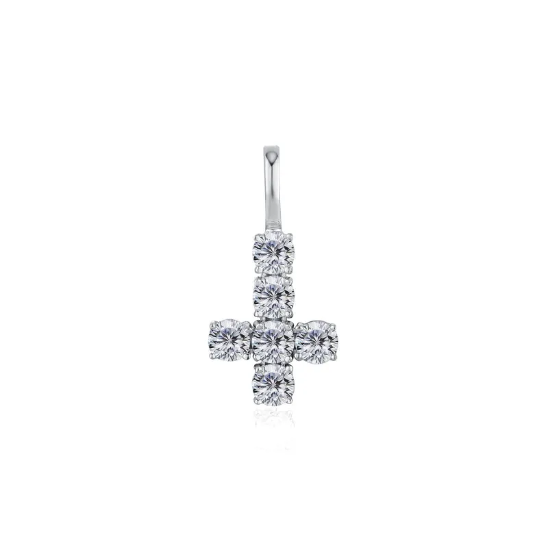 Hohe Qualität 925 Sterling Silber Upside Down Kreuz Anhänger Halskette CZ Anhänger Für Frauen Edlen Schmuck