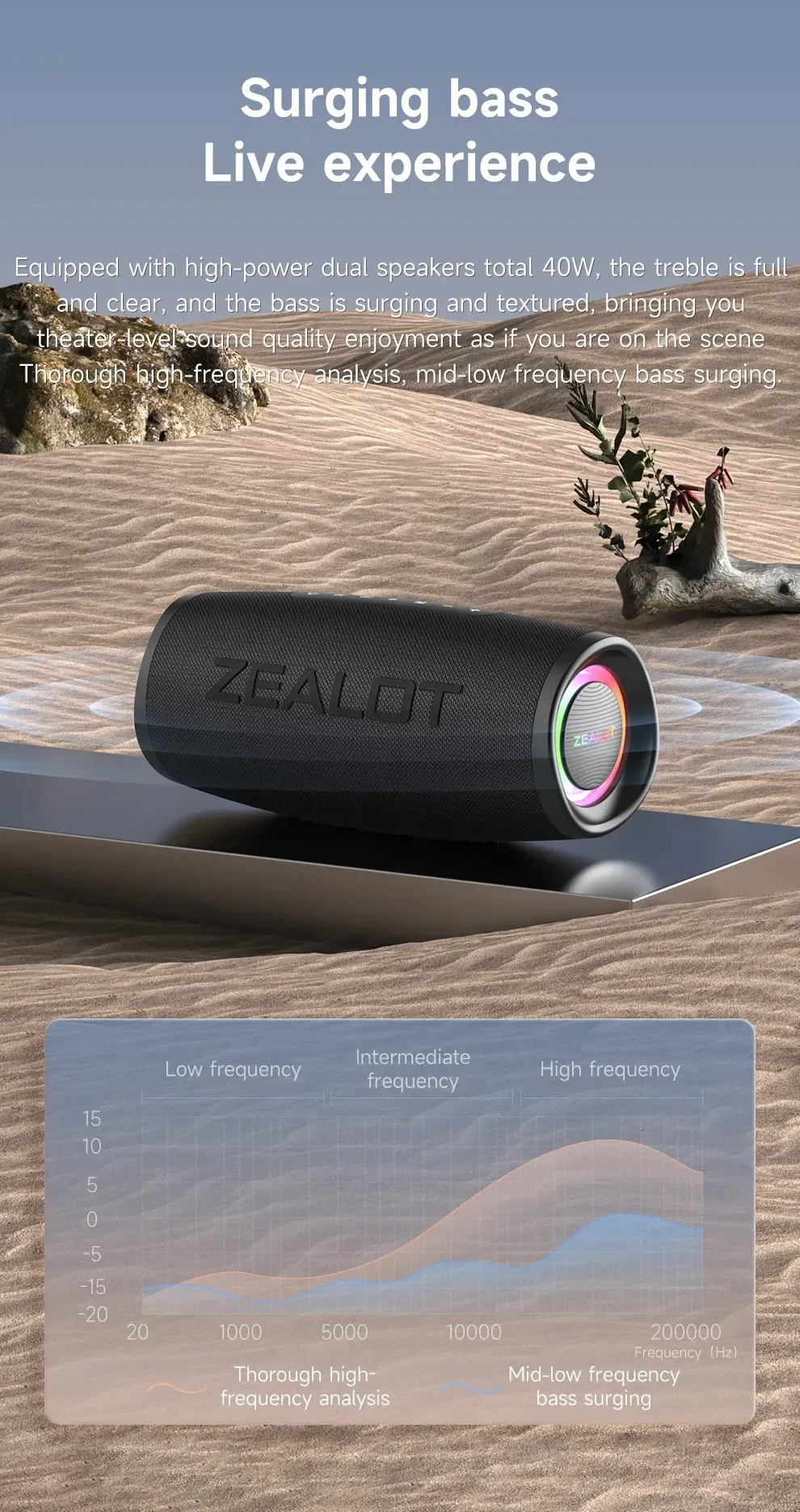Computer Sers ZEALOT S56 Bluetooth Ser 40W Output Tooth With