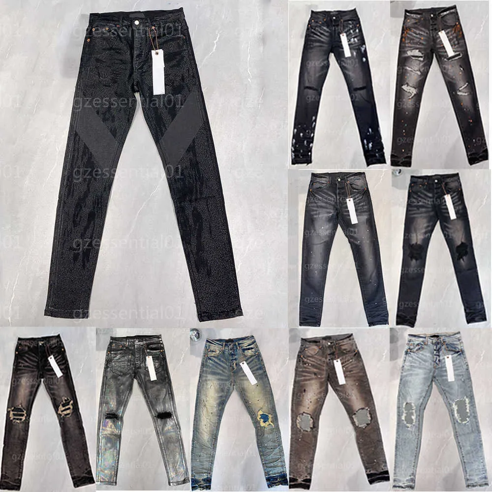 Herren-Jeans, Herren-Designer-Jeans, schwarze Hose, Denim-Hose, modisch, lässig, Streetwear, feine Verarbeitung, mittlere Taille, schmal, gerades Bein, Hose, Herrenkleidung, Lila j