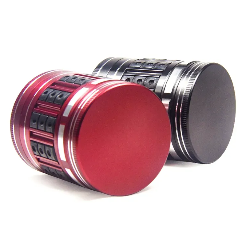 4 Layers 63mm Aluminum Alloy Teeth Smoking with Windows Herb Grinder Gradient Colorful with Silicone Accessories