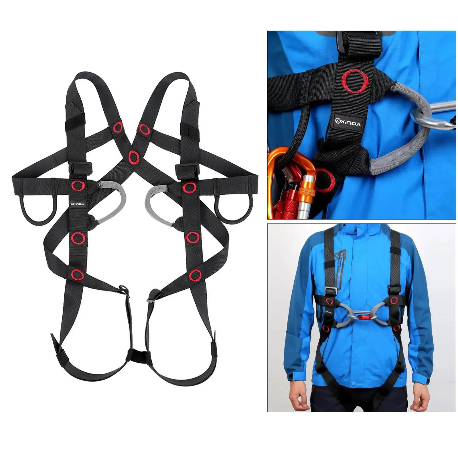 Full Body Harness Seat Belt Safety Climbing Multi-Functional for Caverns Man