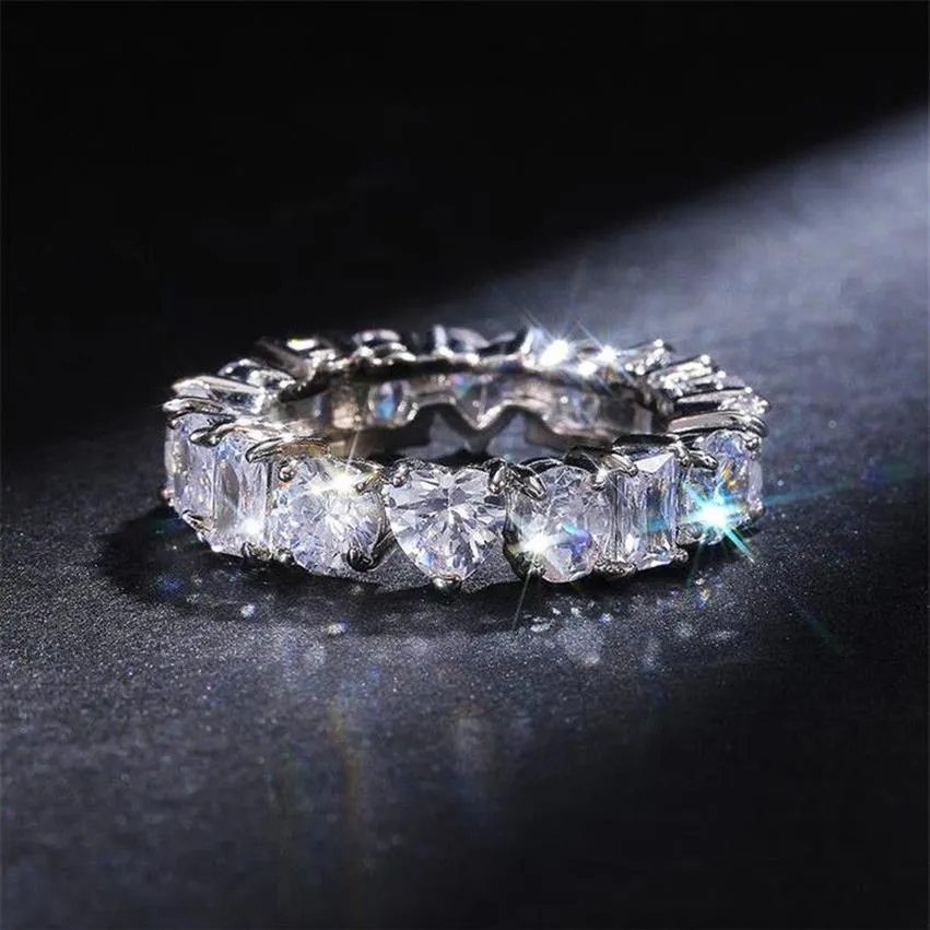 Choucong Gloednieuwe Dexule Sieraden 925 Sterling Zilver Multi Vorm Edelstenen CZ Diamant Vrouwen Wedding Engagement Band Ring Voor Love285z