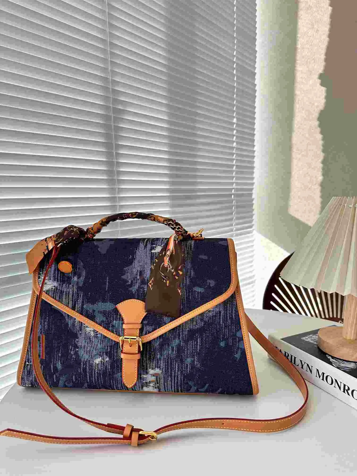 New denim doctor bag fashion ribbon handbag luxury designer bags women crossbody bag designer shoulder bags purse