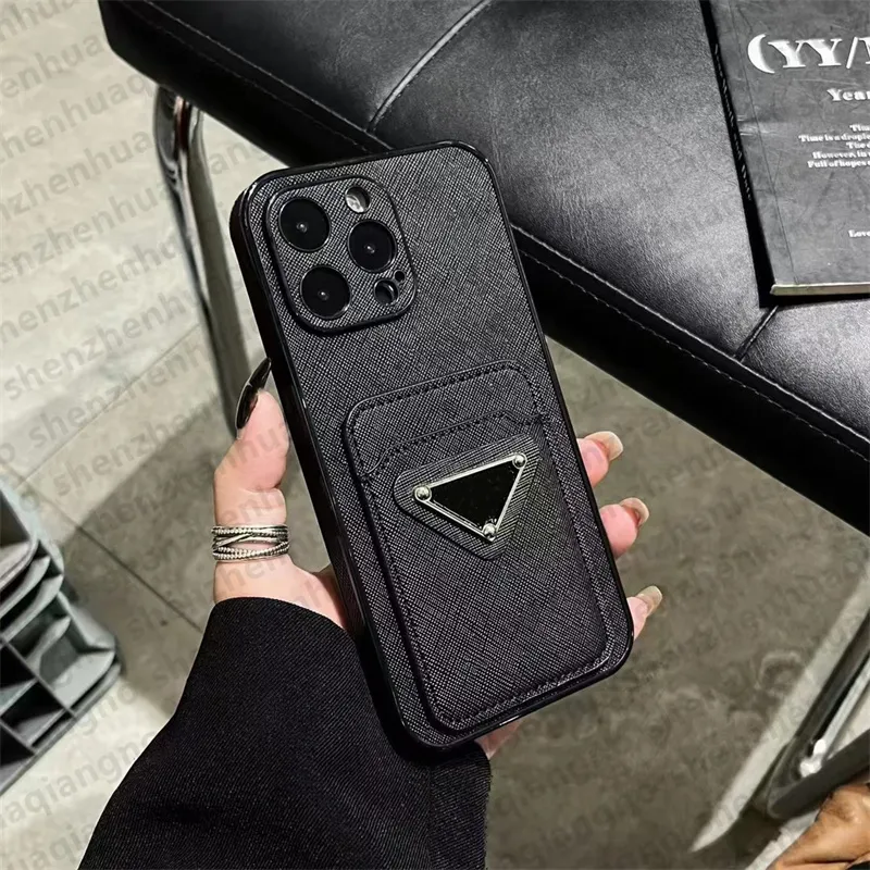 For iPhone 15 Pro Max Cases Designer Phone Case Card Holders Apple iPhone 14 Pro Max 13 12 Pro 11 XS X XR XsMax 15 Plus 14 Plus iPhone Case Luxury Brand Triangle P Cases Cover