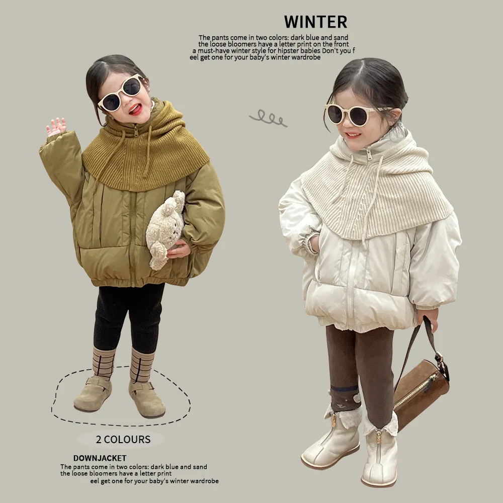 Doudoune d'hiver pour filles, manteau chaud à capuche 90% duvet de canard blanc pour bébés filles