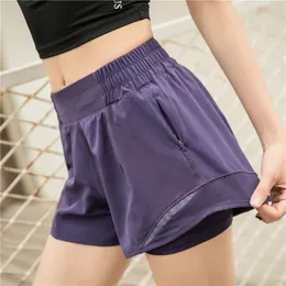  Loose lu-33 Yoga Hotty Hot Shorts Pocket Quick Dry Gym Sports Drawstring Elastic Waist Brethable Pants Summer Dresses