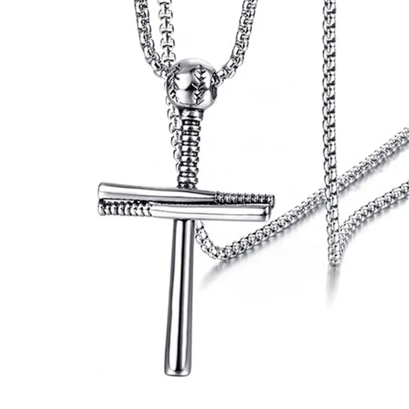 12 шт., ожерелье с подвеской в виде бейсбольного креста в европейском и американском стиле на открытом воздухе, модные индивидуальные мужские аксессуары, 3 цвета265y