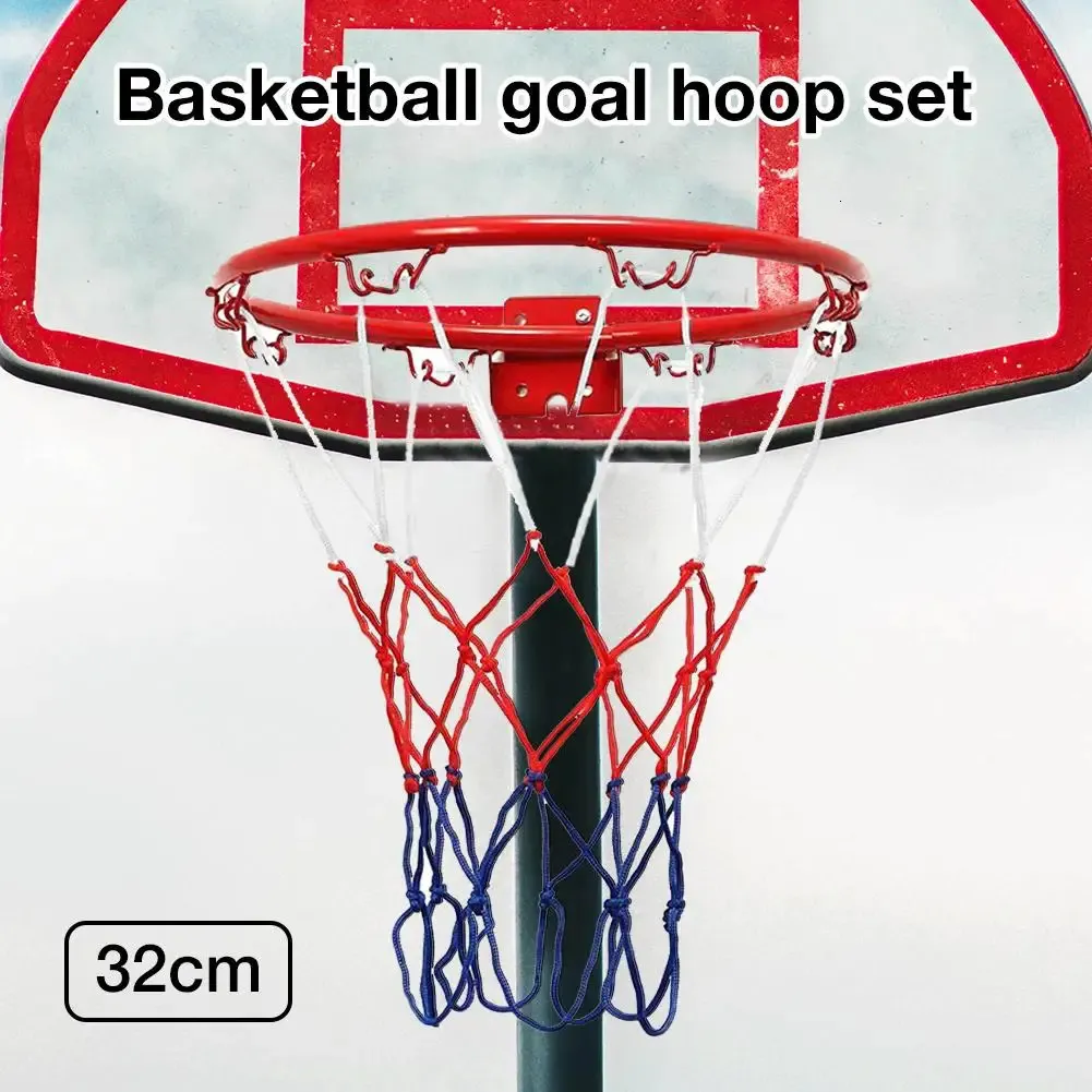 Bälle 32 cm Metall Wandbehang Basketballkorb Basketballfelge mit Schrauben montiert Torkorb Netz Indoor Outdoor Schießübungsnetz 231204