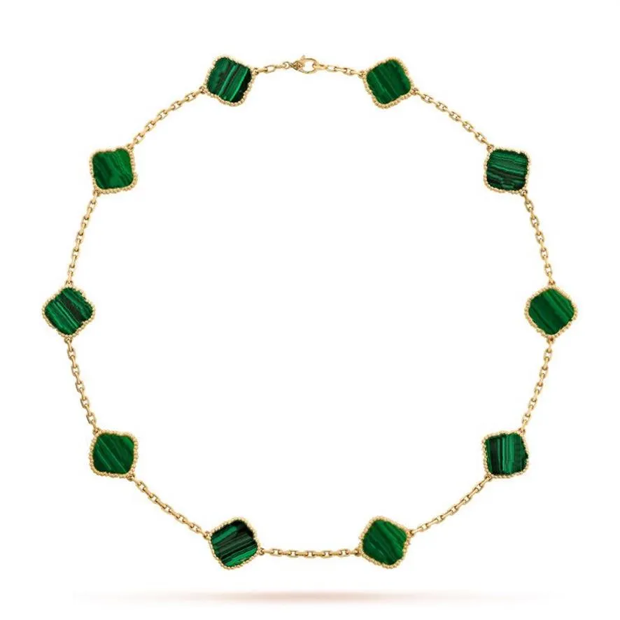 Ювелирное дизайнерское ожерелье для женщин, модные модные ожерелья с клевером на удачу, комплект из 10 мотивов, браслет и серьги, цепочка для вечеринки, Stainl236i
