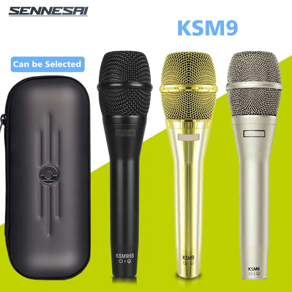 Mikrofony High Qualityksm9 Profesjonalne dynamiczne ręczne mikrofon karaoke przewodowy z Clip stereo studio MIC 231204